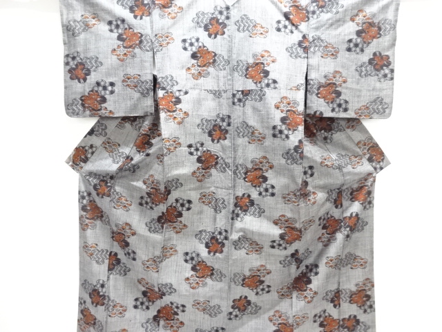 JAPANESE KIMONO / MAWATA YUKI TSUMUGI / WOVEN FLOWER CLASSICAL PATTERN